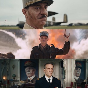 "La bataille...": De Gaulle (Simon Abkarian), Leclerc (Nils Schneider), Darlan (Mathieu Kassovitz). DR